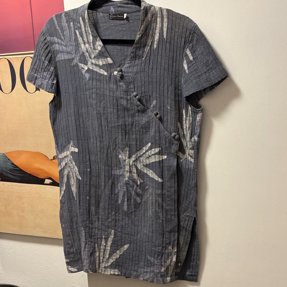 Gray Button Down Women's Casual Shirt